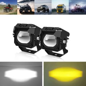 Holofotes de motocicleta, veículo elétrico, lente de farol de LED super brilhante, pavimentação modificada por motocicleta, luz de carro integrada de feixe alto e baixo