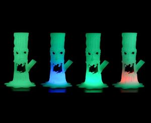 Silicone smoking water pipe bongs glow in the dark dab rig oil bubbler hookah tobacco pipes229A4818797