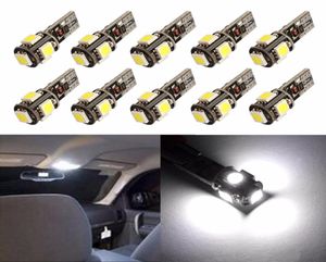 100 шт. T10 5SMD 5050 светодиодные автомобильные фары с ошибкой Canbus W5W 194 5 светодиодных лампочек белая лампа1479594