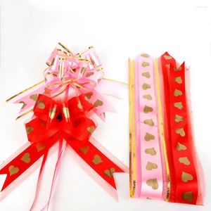 Party Decoration 10st/Lot 32 cm Chiffon Bowknot Christmas Bows Wrap Color Pull Bow Flower Birthday Ribbon