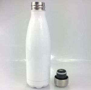 17oz sublimering cola flaska blank vit 500 ml rostfritt stål cola vattenflaskor dubbla muromgärdade vakuumflaskor yya510 hav 6892356