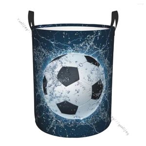 Sacos de lavanderia cesta saco de armazenamento impermeável dobrável bola de futebol na água roupas sujas cesto de artigos diversos