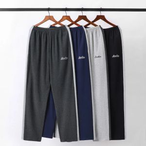 Guanti Uomo Pamas Pantaloni lunghi in cotone estivo Stile giapponese Semplice elastico in vita Casual Grandi cantieri 5xl Colore puro Uomo Pantaloni da notte per la casa