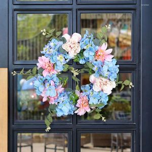 Dekoracyjne kwiaty drzwi hortensja Wewnętrzny Kwiat No splatynie ściana wisząca girlanda domowa dekoracja weselna wystrój wiejskiego domu