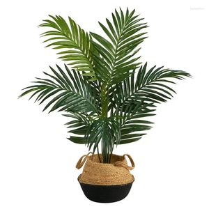 Decorative Flowers Kentia Artificial Tree In Woven Planter