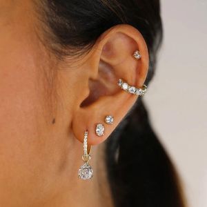 Dangle Earrings 7 8mm Tear Drop Cubic Zirconia CZ Earring Colorful Birthstone 2024 Summer Fashion Girl Women Jewelry
