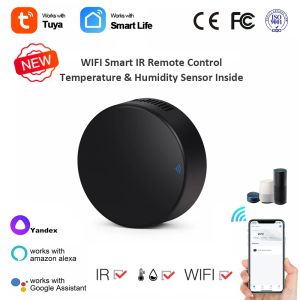Tuya Smart WiFi IR Remote Control With Temperature Humidity Sensor, Smart Infrared Remote for AC TV DVD Works With Alexa Yandex