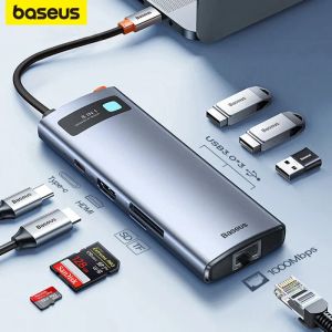 Baseus 4K 60 Гц USB C Hub Type C To Ethernet Port Adapter Adapter для MacBook Pro USB 3.0 Хуб -ноутбук аксессуары для таблеток