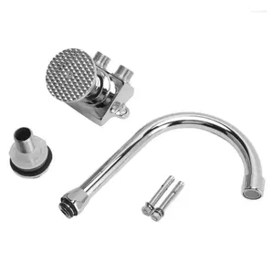 Bathroom Sink Faucets Floor Mounted Foot Pedal Faucet Silver Stainless Steel Basin For Kitchen