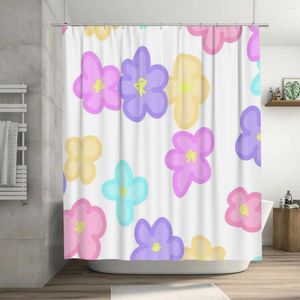 シャワーカーテンかわいい花のカーテン72x72inフックパーソナライズされたパターンバスルームの装飾