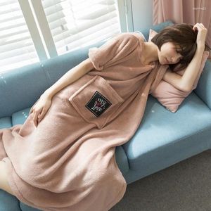 Home Clothing Short Sleeve Soft Cotton Wool Skirt Pyjamas Bath Towel Cape One-piece Hooded Dress Robe