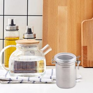 Conjunto de vasilha de aço inoxidável para cozinha, garrafas de armazenamento com tampas acrílicas transparentes, braçadeira hermética, durável, tigelas de comida empilháveis