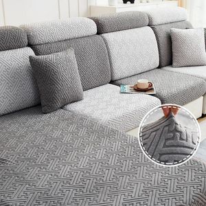 Chair Covers Jacquard Elastic Sofa Seat Cushion Solid Plain Living Room Washable Spandex L-shaped Slipcover Pets Home