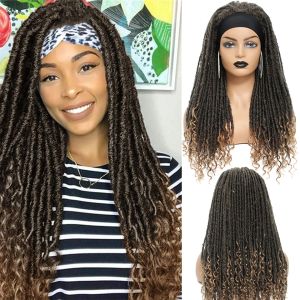 Wigs Wakego Long Dreadlocks Wig For Women Goddess Braid Headband Wig Soft Faux Locs Wigs Synthetic Braiding Crochet Twist Hair Wigs