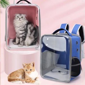 Trasportini per gatti Borsa da trasporto portatile di grande spazio Viaggio traspirante all'aperto Unico trasparente Zaino per gatti Trasportatore Mochilas Pet Carrier