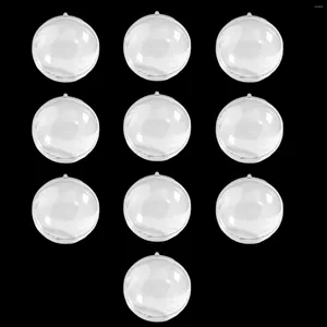 Decoração de festa 10 pcs DIY artesanato aberto para árvores bola de natal ornamento presentes suprimentos plástico transparente pendurado bauble 100mm