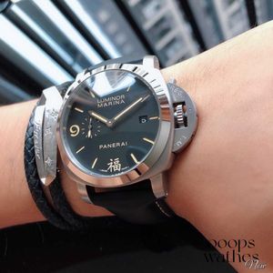 손목 시계 디자이너 감시 감시 남성용 기계식 자동 운동 사파이어 거울 44mm cowhide watchband weng