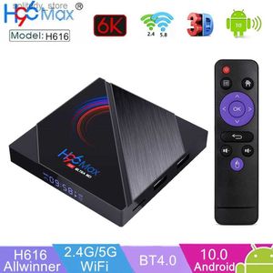 Set Top Box H96 MAX H616 Smart TV Android 10.0 Dual Core WiFi 2.4G 5G Quad Ram 4GB Rom 64GB 6K Lettore multimediale set-top Q240402