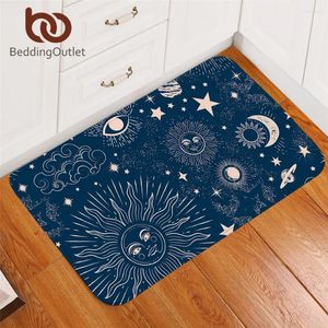 Carpets BeddingOutlet Witchcraft Living Room Rug Moon Star Bedroom Carpet Galaxy Non-slip Bath Mat Rugs Blue Celestial Doormat Dropship