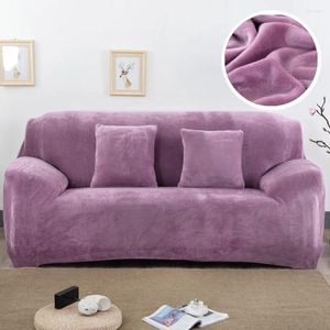 Stuhlhussen aus weichem Samt, verdickter Schonbezug, elastischer Plüsch, All-Inclusive-Sofabezug für Wohnzimmer, lange dekorative Couch