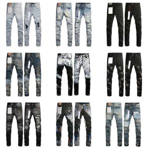 2024 Mens Purple Jeans Designer Stacked Long Pants Ksubi Ripped High Street Brand Patch Hole Denim Straight Fashion Streetwear Silm Mencoat Jacketstop kgi668