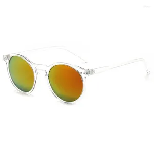 Occhiali da sole trasparenti polarizzati moda tondi lenti TAC montatura TR90 designer di marca occhiali da sole da guida UV400
