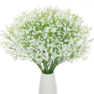 Flores decorativas 58cm branco gypsophila casamento artificial diy buquê decoração arranjo plástico bebês respiração flor falsa decoração de casa