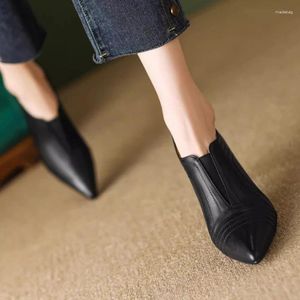 Dress Shoes Khaki Patchwork Thin Heel Ankle Boots For Women Spring And Autumn Sexy Stiletto Heels Pointed Naked