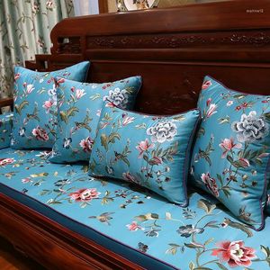 Yastık işlemeli kapak lüks Çin tarzı çiçekler kuşlar yastık kılıfı oturma odası yatak odası ev dekoratif kanepe