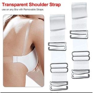 Selas de sutiã de fivela de metal do coração Cinturão elástica feminina invisível Transparente Silicone Bra tiras de sutiã ajustável Acessórios