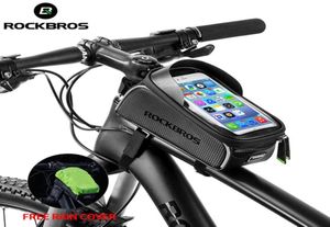 ROCKBROS Fahrradtasche Wasserdicht Touch Sn Radfahren Tasche Oben Vorne Rohr Rahmen MTB Rennrad Tasche 60 Telefon Fall Fahrrad Zubehör63640285726339