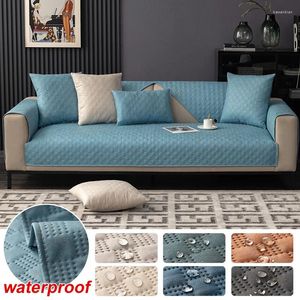 Stol täcker vattentät soffa anti-läder lädersits kudde fast rutig icke-halk 1/2/3/4sett skyddande täckning