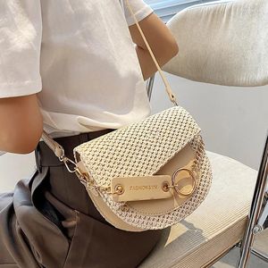 Bag Saddle 2024 Summer wysokiej jakości słomy Crossbody Projektantka Women Travel ramię Messenger