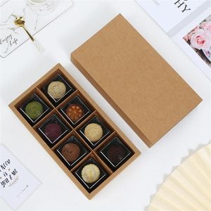 Gift Wrap 1PCS Baking Box Kraft Paper Muffin Cake Transparent Frosted Thickening West Point Packaging Boxes Festival Birthday