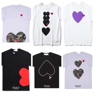 Designer play T shirt COMMES DES GARCONS Cotton Fashion Brand Red Heart Embroidery T-shirt Womens Love Sleeve Couple Short Sleeve Men cdgs play xb