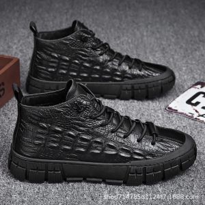 Shoes Autumn Shose Men Casual Tennis Sports Shoes 2022 New Boots Crocodile Pattern Styles Cotton Warm Korean High Sapatillas Hombre