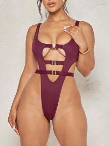 Wear 2023 Sexy Extreme String High Cut Female Swimwear One Piece Swimsuit Women Thong Monokini Bather Hollow Out Bathing Suit Swim