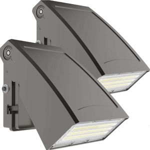 Hyperlite 2 Pezzi Lampada da Parete a LED 40W con Fotocellula dal Crepuscolo all'Alba 5000K Illuminazione di Sicurezza Commerciale, Luci da Parete per Esterni Regolabili per Magazzino