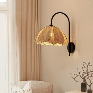 Wall Lamp Vine Woven Foyer Bedroom Reading Black Metal