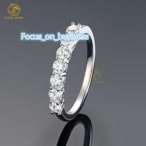 Preço por atacado 925 prata esterlina eternidade banda anel gelado para fora 3.0mm 0.1ct d vvs moissanite hip hop feminino masculino anel de ouro