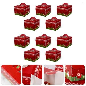 Wyjmij pojemniki 10 szt. Cake Cover Cover Box Box Desser Container Muffin Uchwyt obudowy Kraft Paper Paper