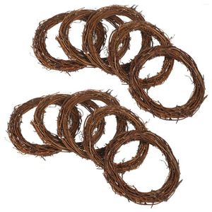 Decorative Flowers Grapevine Wreath Ring Rattan Vine Branch 15CM Christmas Garland Front Door Wreaths For Porch Hallway Home