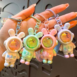 Authentic Smiling Rabbit Sunset Light Keychain Pendant Female Cartoon Car Keychain Pendant Valentine's Day Small Gift Wholesale