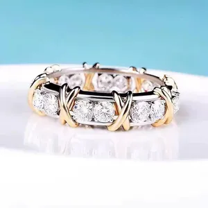 Designer Ring Diamond Ring T-Letter Crossing Original Printed Rings for Women A94