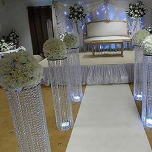 Decoração alta ouro prata suporte de flores peças centrais de casamento peças centrais de cristal para decorações de mesa de casamento pilares imake226 ZZ