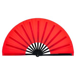 Arts Kun Master 34 cm Bambu Çin Kung Fu Tai Chi Fan Red Cover Siyah Staves