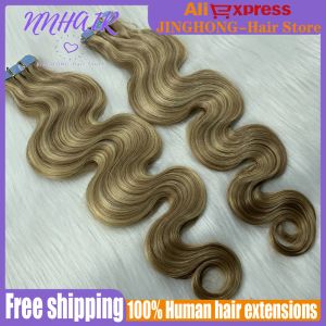 Extensions 18" Wave 100% Human Hair Extensions Invisible Tape In Remy Hair Extensions