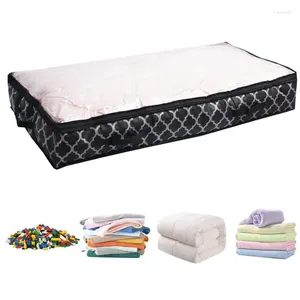 Storage Bags Underbed Bag Organizer Large Capacity Under Bed Clothes Bins Non-Woven Material Clear Window Store Blankets