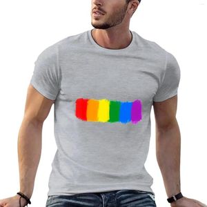 Polos masculinos LGBT Paint Swatches Camiseta Oversized Anime Roupas de manga curta Camisetas masculinas