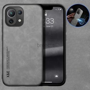 Capas de telefone celular para 11 Lite Capa de couro Suporte magnético de carro para Xiomi Mi11 Mi NE 5g 11lite Light Back Cover 2442